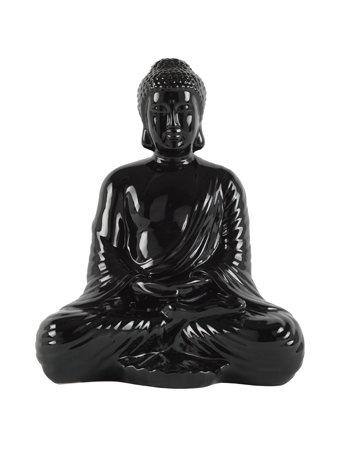 boudha assis noir 37cm