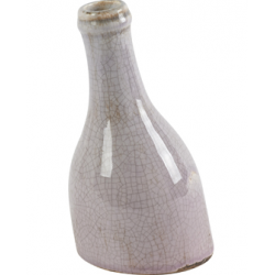 vase bouteille taupe 10x21cm