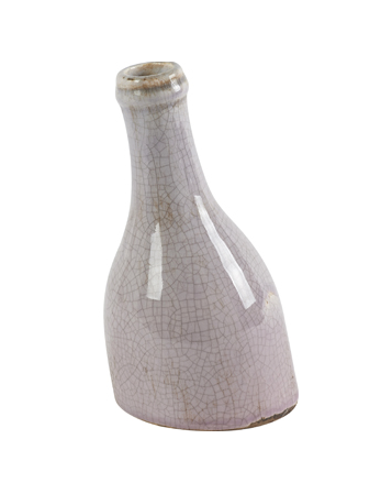 vase bouteille taupe 10x21cm