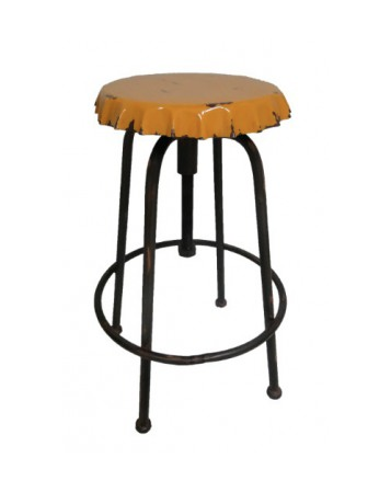 tabouret capsule jaune