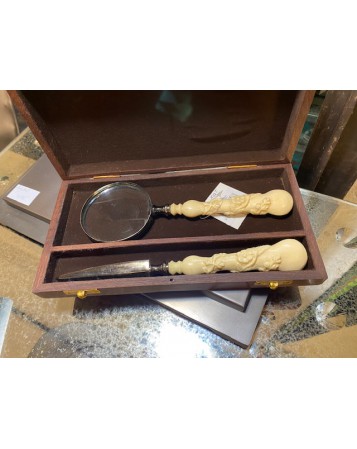 coffret loupe et coupe papier 