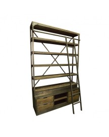 etagere bois metal avec echelle 245x160x45