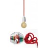textile pendant base ceramique orange 