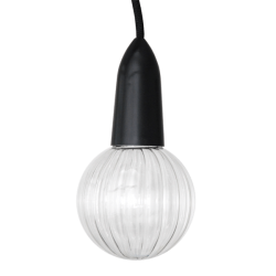 textile pendant black LED wave