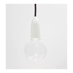 textile pendant black LED white stripe