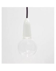 textile pendant black LED white stripe