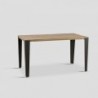 table de repas 140x80x78 bois naturel et métal