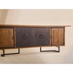 buffet 4 portes bois et métal 260x90x50