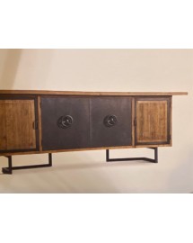 buffet 4 portes bois et métal 260x90x50