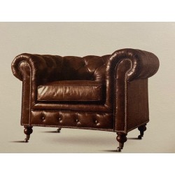 fauteuil chester cuir veritable 118x92x80