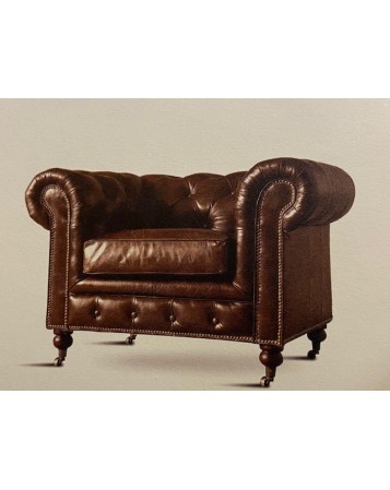 fauteuil chester cuir veritable 118x92x80