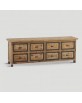 meuble bois naturel 8 tiroirs 215x77x50