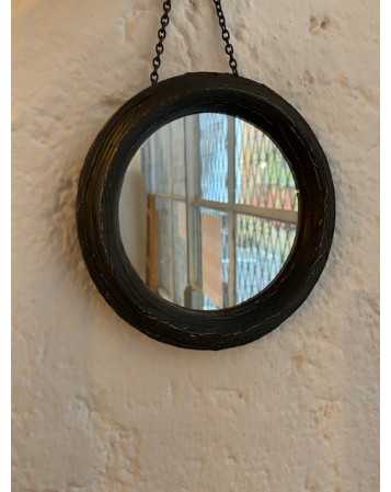 miroir rond noir 15.3cm d