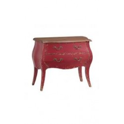 commode 2 tiroirs azzuro rouge 90x41x75 cm