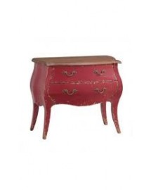 commode 2 tiroirs azzuro rouge 90x41x75 cm