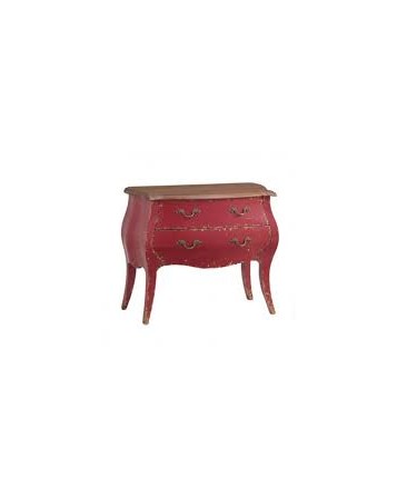 commode 2 tiroirs azzuro rouge 90x41x75 cm