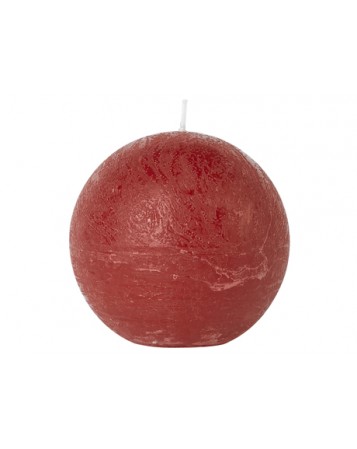 bougie boule rouge D8 cm