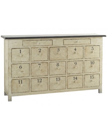 enfilade 15 tirroirs 152x41xh93,5cm